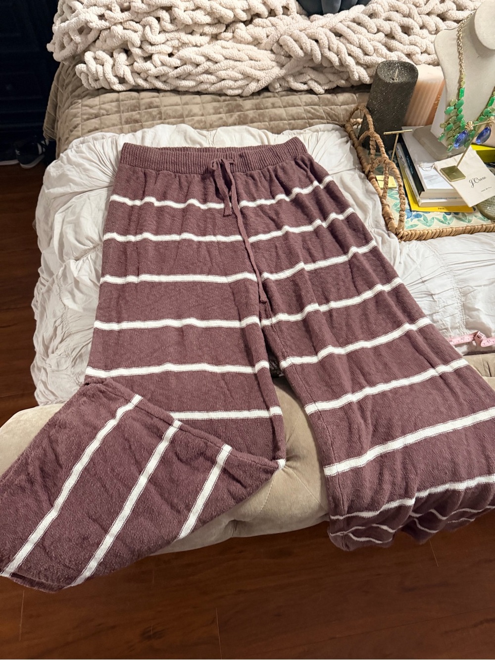 American Eagle Outfitter Brown & Cream Wide Leg Large